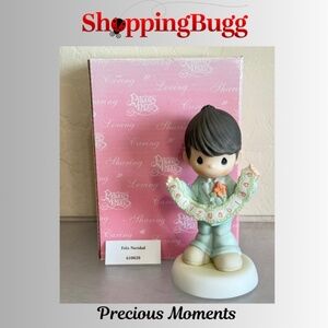 Precious Moments 2006 Feliz Navidad Boy Porcelain Figurine 610020 (SB1342)